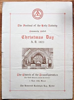 Seller image for The Festival of the Holy Nativity Commonly Called Christmas Day A.D. 1923 for sale by Ken Jackson