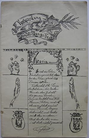 Kneipzeitung Stiftungs-Fest der Studentenverbindung Nicaria 1910 Hektografierte Handschrift