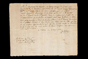 Image du vendeur pour Document signed by Antoine Bruni d?Entrecasteaux, dated 8 May 1781 mis en vente par Douglas Stewart Fine Books