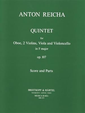 Bild des Verkufers fr Quintett F-Dur op.107fr Oboe, 2 Violinen, Viola und Violoncello : Partitur und Stimmen zum Verkauf von AHA-BUCH GmbH