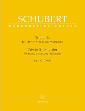 Imagen del vendedor de Trio fr Klavier, Violine und Violoncello Es-Dur op. 100 D 929 : Brenreiter Urtext a la venta por AHA-BUCH GmbH