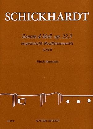 Bild des Verkufers fr Sonate d-Moll op.22,3fr 4 Blockflten (AATB) : Partitur und Stimmen zum Verkauf von AHA-BUCH GmbH