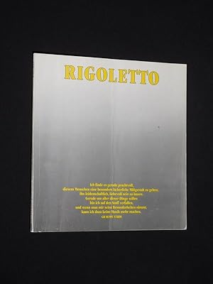 Seller image for Programmbuch Hamburgische Staatsoper 1986/87. RIGOLETTO von Piave, Verdi (Musik). Musikal. Ltg.: Giuseppe Sinopoli, Insz.: Barry Hanner nach Deflo, Bhnenbild nach Ezio Frigerio, Kostme nach Luisa Spinatelli. Mit Leo Nucci (Rigoletto), Franco Bonisolli, Lucia Aliberti, Harald Stamm, Doris Soffel, Olive Fredricks, Christina Hgman for sale by Fast alles Theater! Antiquariat fr die darstellenden Knste