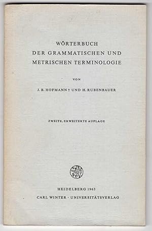 Imagen del vendedor de Worterbuch Der Grammatischen Unt Metrichen Terminologie a la venta por Recycled Books & Music