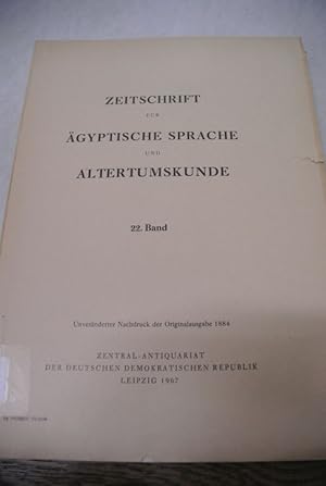 Imagen del vendedor de Zeitschrift fr gyptische Sprache und Altertumskunde. 22. Jg. (1884). Beispielaufsatz: Gedenktafel der Zeitschrift an K. R. Lepsius. a la venta por Antiquariat Bookfarm