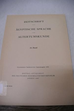 Bild des Verkufers fr Zeitschrift fr gyptische Sprache und Altertumskunde. 28. Jg. (1890). Beispielaufsatz: Zwei altkoptische Mumienetiketten. zum Verkauf von Antiquariat Bookfarm