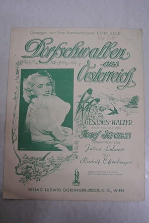 Image du vendeur pour Dorfschwalben aus Oesterreich. Gesangs-Walzer nach Motiven von Josef Strauss. Fr eine Singstimme mit Klavier. (= VN 4833) mis en vente par Antiquariat Bookfarm