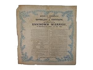 Souvenir in Commemoration of the Unveiling of the Cenotaph, and the Burying of the Unknown Warrio...