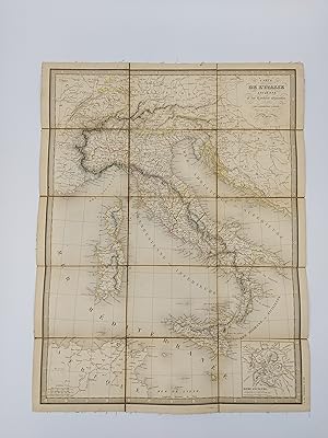 Bild des Verkufers fr Carte de L'Italie Ancienne at des Contrees Adjacentes [Linen backed map of Italy c1837] zum Verkauf von Keoghs Books