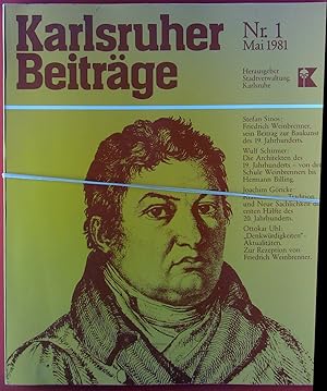 Bild des Verkufers fr Karlsruher Beitrge Nr. 1, Mai 1981 zum Verkauf von biblion2