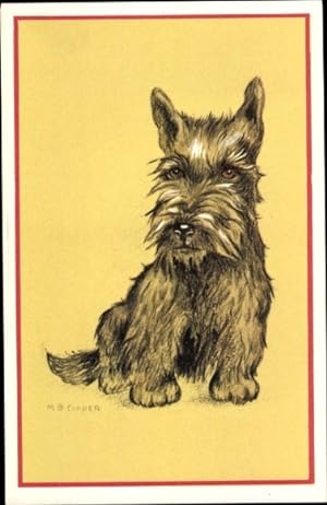 Künstler Ansichtskarte / Postkarte Cooper, M. B., Scottish Terrier, Hundeportrait