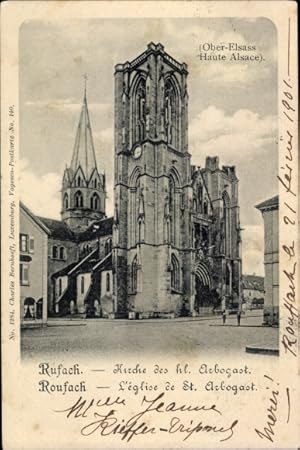 Ansichtskarte / Postkarte Rouffach Rufach Elsass Haut Rhin, L'église de St. Arbogast