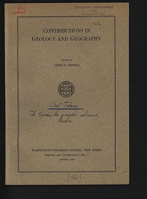 Bild des Verkufers fr The Opemiska granite intrusive, Quebec. Washington University Studies, New Series, Science and Technology, No. 7, October 1932. zum Verkauf von Antiquariat Bookfarm