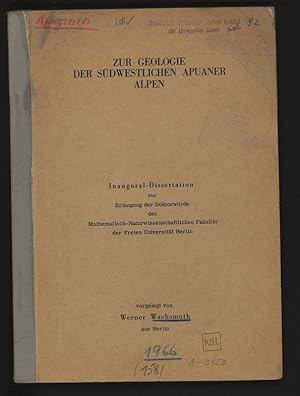 Bild des Verkufers fr Zur Geologie der sdwestlichen Apuaner Alpen. Dissertation. zum Verkauf von Antiquariat Bookfarm