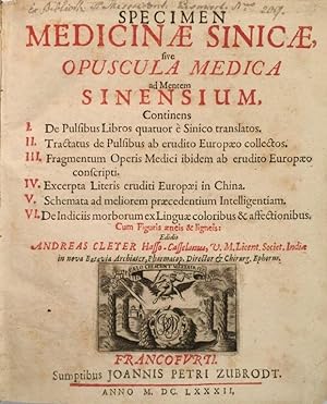 Image du vendeur pour Specimen medicinae sinicae, sive opuscula medica ad mentem sinensium. mis en vente par JF LETENNEUR LIVRES RARES