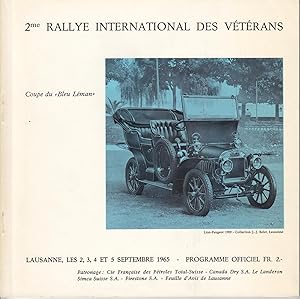 2me rally international des vétérans. Coupe du "Bleu Léman" Programme officiel