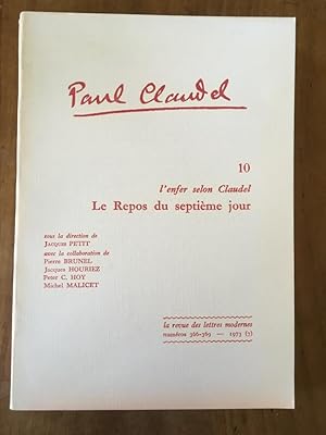 Image du vendeur pour Paul Claudel 10 : L'Enfer selon Claudel mis en vente par Librairie des Possibles