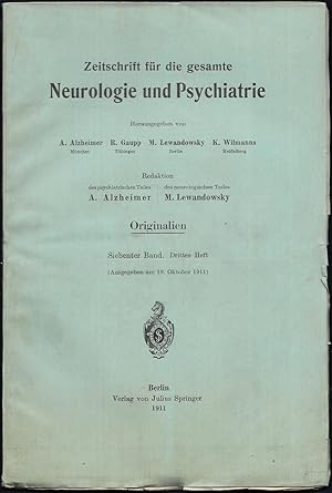 Zeitschrift für die gesamte Neurologie und Psychiatrie. Originalien. 7.Band - Heft 3.