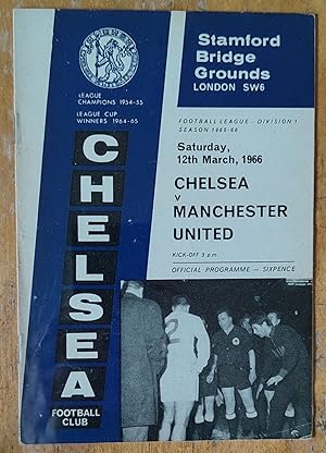 Chelsea v Manchester United 12th March, 1966 Official Programme