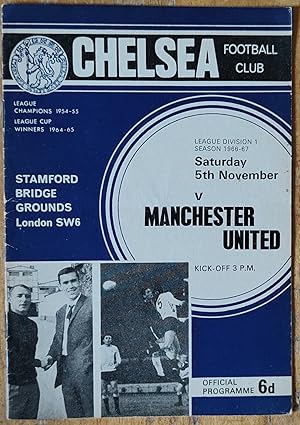 Chelsea v Manchester United 5th November 1966,Official Programme