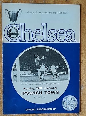 Chelsea v Ipswich Toen 27th December, 1971 (David Webb, in goal, on the cover) Official Programme