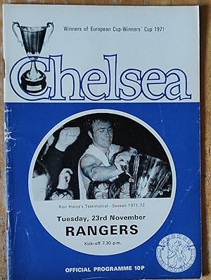 Chelsea v Rangers Ron Harris Testimonial 23rd November, 1971 Official Programme