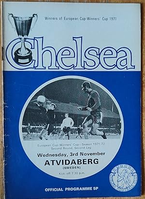 Chelsea v Atvidaberg 3rd November, 1971 Official Programme