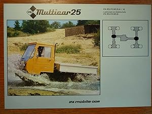 Prospekt für Multicar 25 (4 x 4) mit Allradantrieb in tschechischer Sprache - Ausgabe 1984.