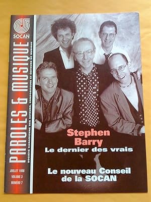 Paroles & Musique, vol. 3, no 7, juillet 1996