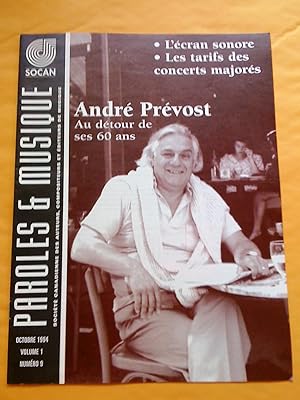 Paroles & Musique, vol. 1, no 9, octobre 1994