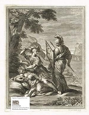 Perseus enthauptet die Gorgone Medusa mit Hilfe ihres Spiegelbilds im Schild der Göttin Athene. R...