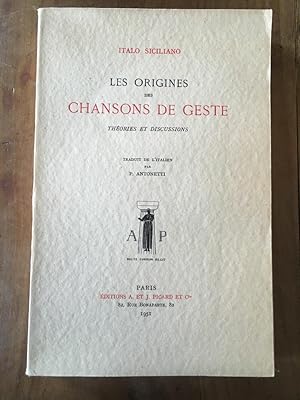 Imagen del vendedor de Les origines des chansons de geste : Thories et discussions a la venta por Librairie des Possibles