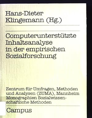 Seller image for Computeruntersttzte Inhaltsanalyse in der empirischen Sozialforschung. Monographien / Sozialwissenschaftliche Methoden ; Bd. 4 for sale by books4less (Versandantiquariat Petra Gros GmbH & Co. KG)