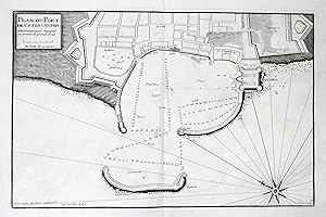 Bild des Verkufers fr Plan du Port de Ciuita-Uechia" - Civitavecchia Roma incisione carta Karte map zum Verkauf von Antiquariat Steffen Vlkel GmbH