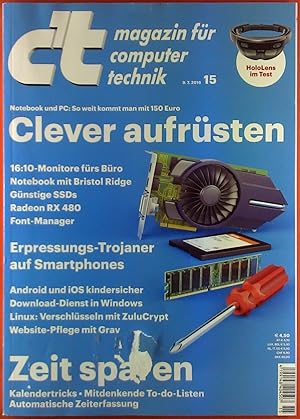 Bild des Verkufers fr ct magazin fr computer technik 15/2016, Notebook und PC aufrsten - Zeit sparen - Erpressungs-Trojaner. zum Verkauf von biblion2