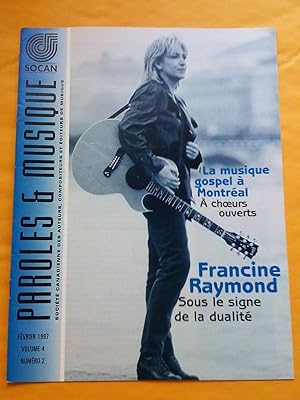 Image du vendeur pour Paroles & Musique, vol. 4, no 2, fvrier 1997 mis en vente par Claudine Bouvier