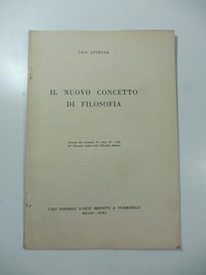 Bild des Verkufers fr Il nuovo concetto di filosofia zum Verkauf von Coenobium Libreria antiquaria