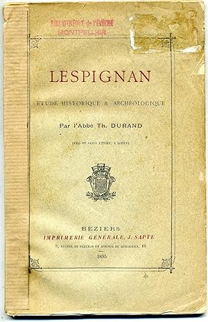 LESPIGNAN Etudes Historique & Archéologique