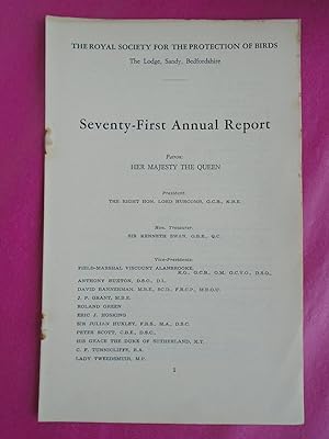 Seller image for The Royal Society for the Protection of Birds seventy-First Annual Report for 1961 for sale by LOE BOOKS