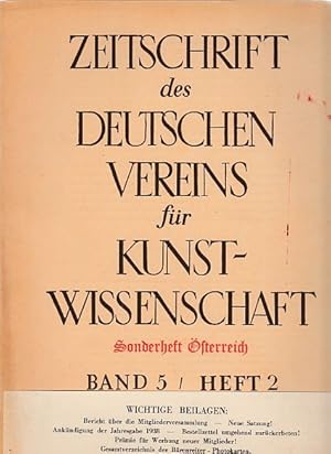 Bild des Verkufers fr Band 5; Heft 2. Zeitschrift des Deutschen Vereins fr Kunstwissenschaft. zum Verkauf von Fundus-Online GbR Borkert Schwarz Zerfa