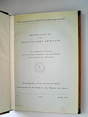 Mitteilungen der medizinischen Abteilung. Nr. 1. - 11.