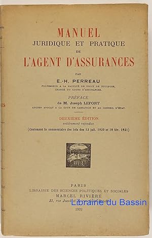 Seller image for Manuel Juridique de l'Agent d'Assurances for sale by Librairie du Bassin