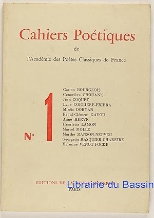 Cahiers Poétiques de l'Académie des Poètes Classiques de France n°1