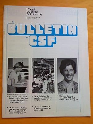 Le Bulletin du CSF, vol. 5, no 4, septembre 1978