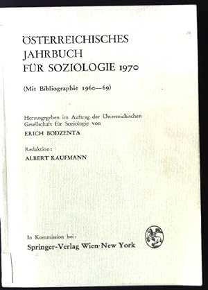 Imagen del vendedor de sterreichisches Jahrbuch fr Soziologie 1970 a la venta por books4less (Versandantiquariat Petra Gros GmbH & Co. KG)