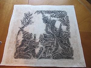 Original Southeast Asian Temple Stone Rubbing