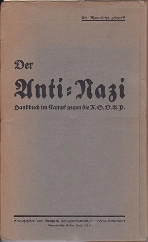 Der Anti-Nazi. Handbuch im Kampf gegen die N.S.D.A.P.