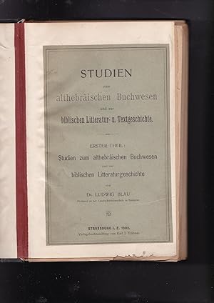 Seller image for Studien zum althebrischen Buchwesen und zur biblischen Litteratur- und Textgeschichte for sale by Meir Turner