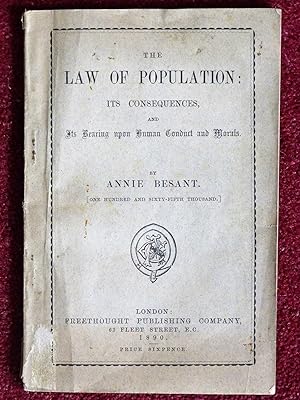Seller image for The Law of Population: Its Consequences and Its Bearing Upon Human Conduct and Morals for sale by R.W. Forder