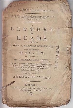 A Lecture on Heads as Delivered By Mr. Charles Lee Lewis, At the Theatre Royal Covent Gardens, Th...